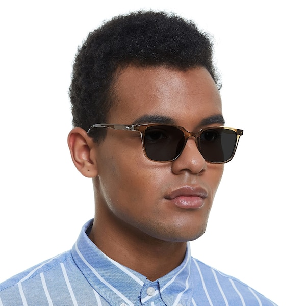 TerreHaute Rectangle Brown Full-Frame TR90 Sunglasses | GlassesShop
