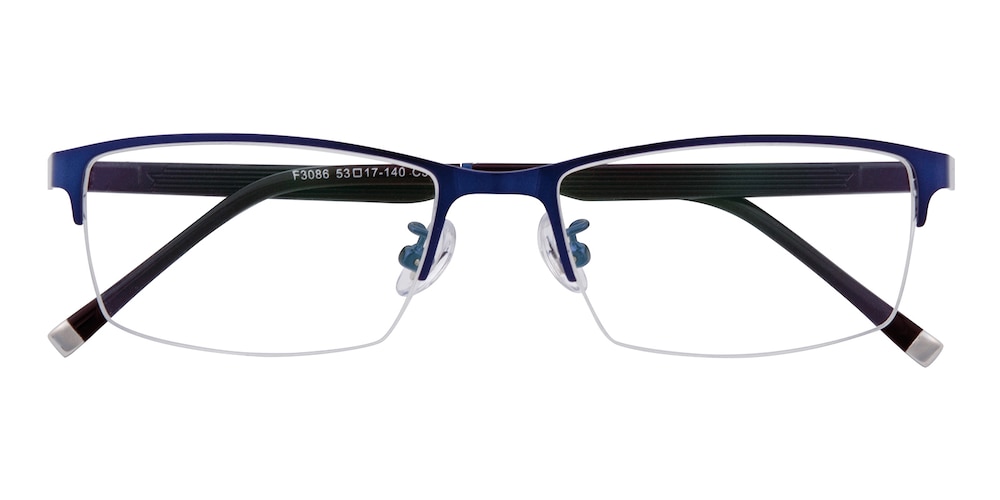 Darcy Blue Rectangle Metal Eyeglasses