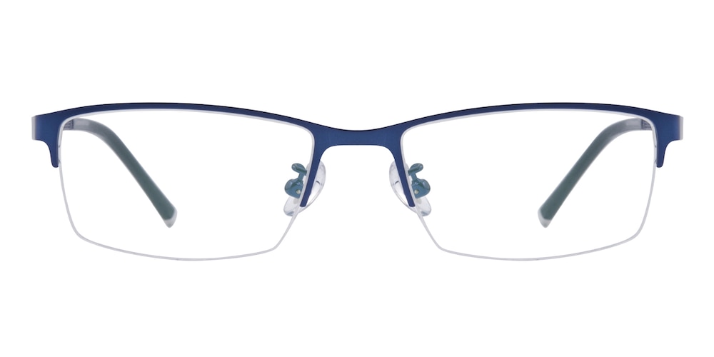 Darcy Blue Rectangle Metal Eyeglasses