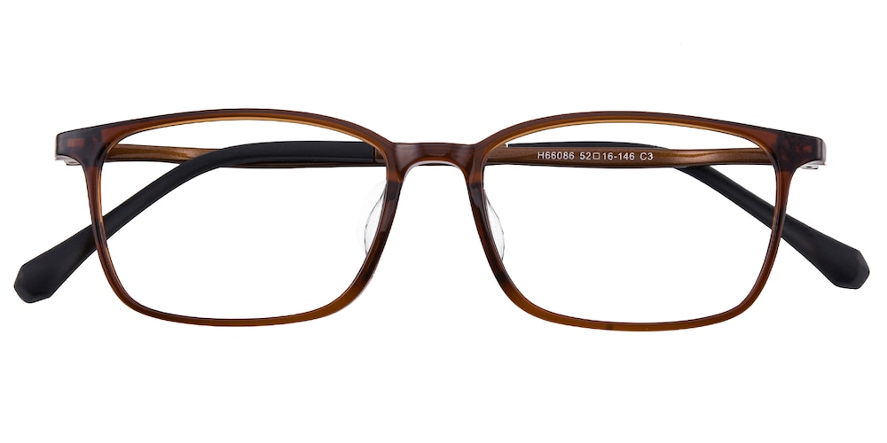 McAlester Brown Rectangle Ultem Eyeglasses