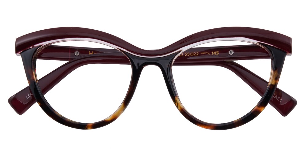 Kristin Burgundy/Tortoise Cat Eye TR90 Eyeglasses