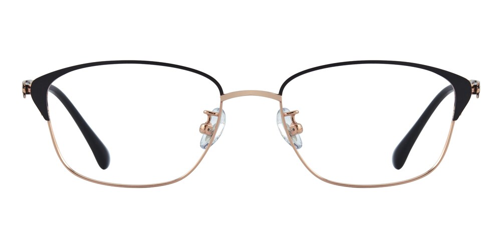 Lima Golden/Black Cat Eye Titanium Eyeglasses