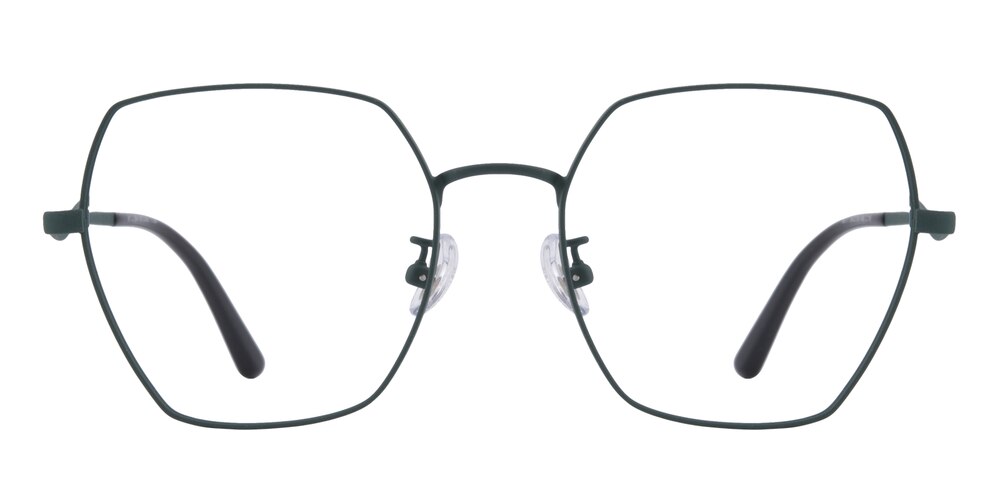 Hedda Green Polygon Titanium Eyeglasses