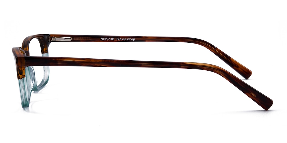 Union Brown/Blue Rectangle Acetate Eyeglasses