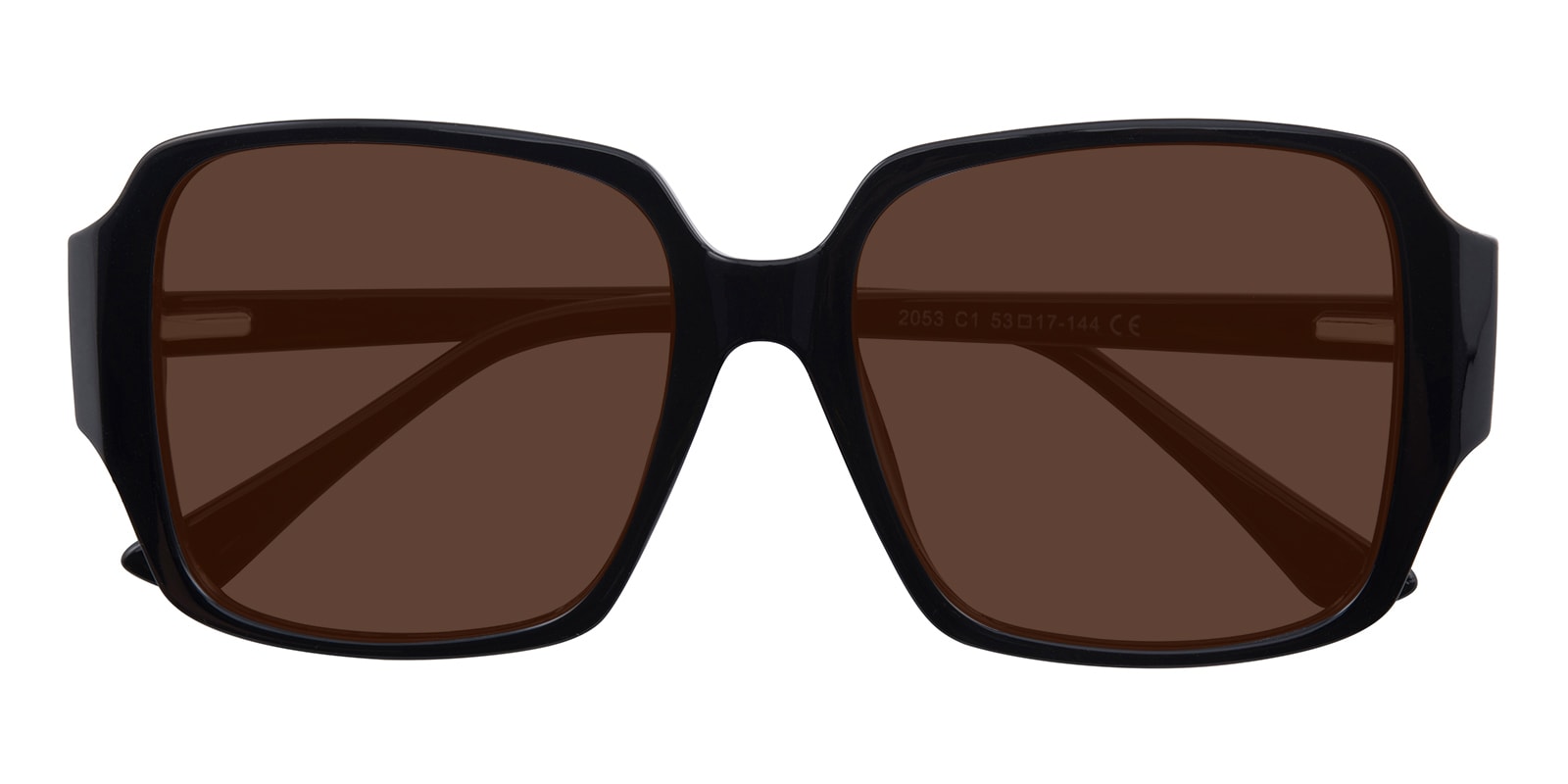 Square Sunglasses, Full Frame Black Plastic - SUP1157