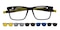Amos Black/Yellow Rectangle TR90 Eyeglasses