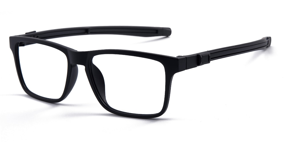 Amos MBlack Rectangle TR90 Eyeglasses