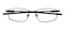 Basil Black Rectangle Metal Eyeglasses