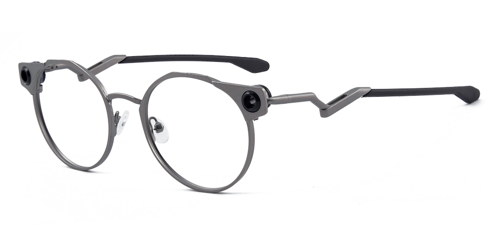 Newport Silver Round Metal Eyeglasses