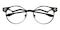 Newport Black Round Metal Eyeglasses