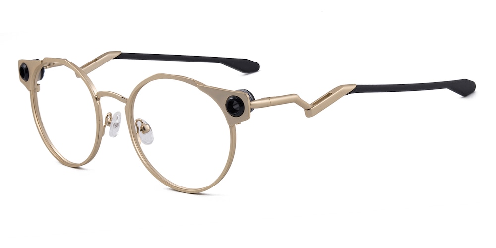 Newport Golden Round Metal Eyeglasses