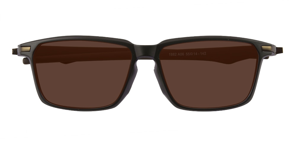 Tacoma Brown Rectangle Plastic Sunglasses