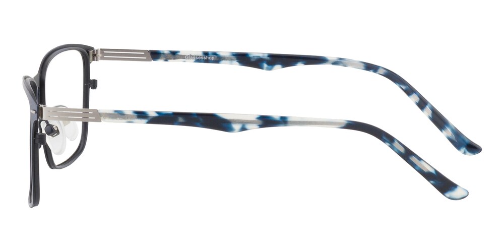 Arnold Blue Rectangle Metal Eyeglasses