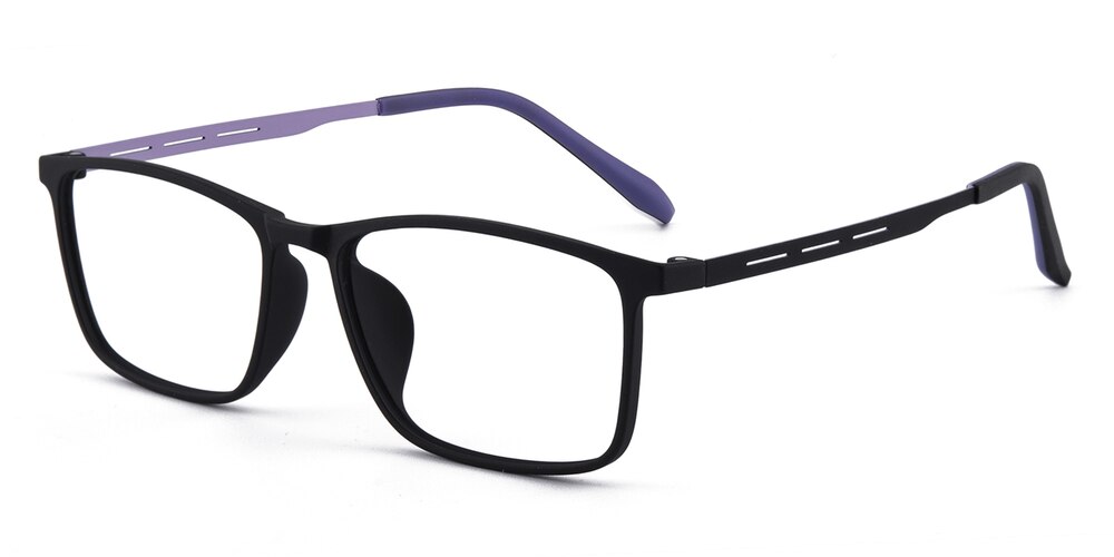 Jodian Black/Purple Rectangle TR90 Eyeglasses