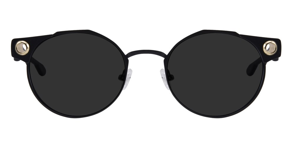 Nevada Black Round Metal Sunglasses