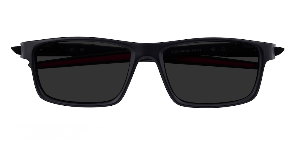 Road Black/Red Rectangle Plastic Sunglasses