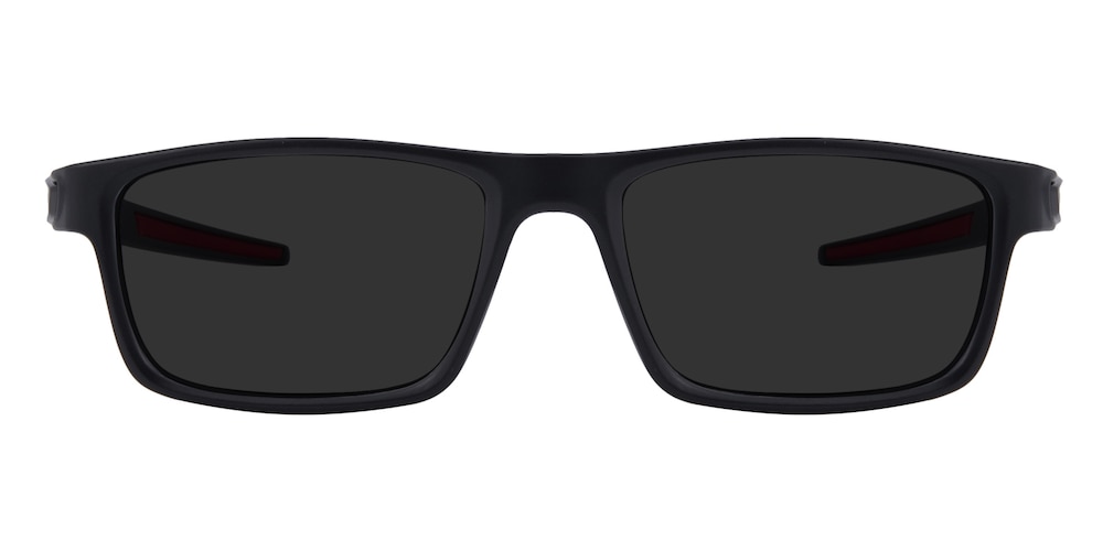 Road Black/Red Rectangle Plastic Sunglasses