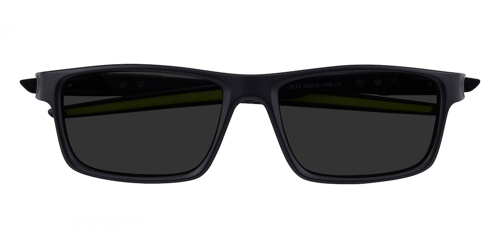 Road Black/Green Rectangle Plastic Sunglasses