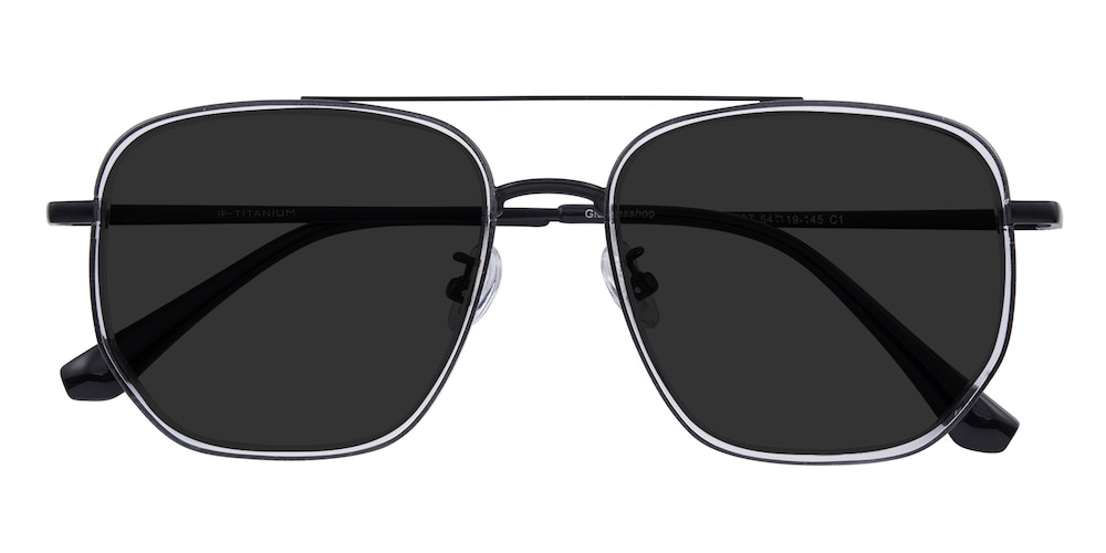 Cloud Crystal/Black Aviator Titanium Sunglasses