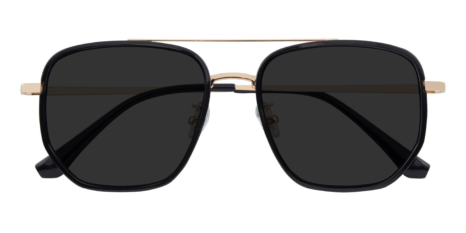 Aviator Sunglasses, Full Frame Black/Golden Titanium,blend Material - SUP1239