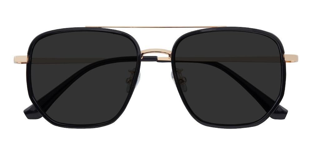 Cloud Black/Golden Aviator Titanium Sunglasses