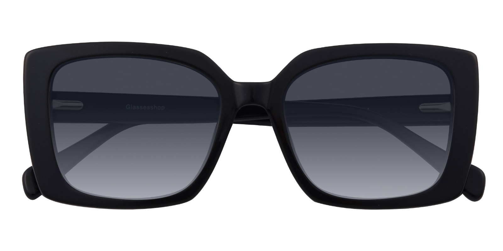 Rectangle Sunglasses, Full Frame Black Plastic - SUP1252