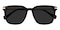 Schenectady Black/Golden Square Acetate Sunglasses