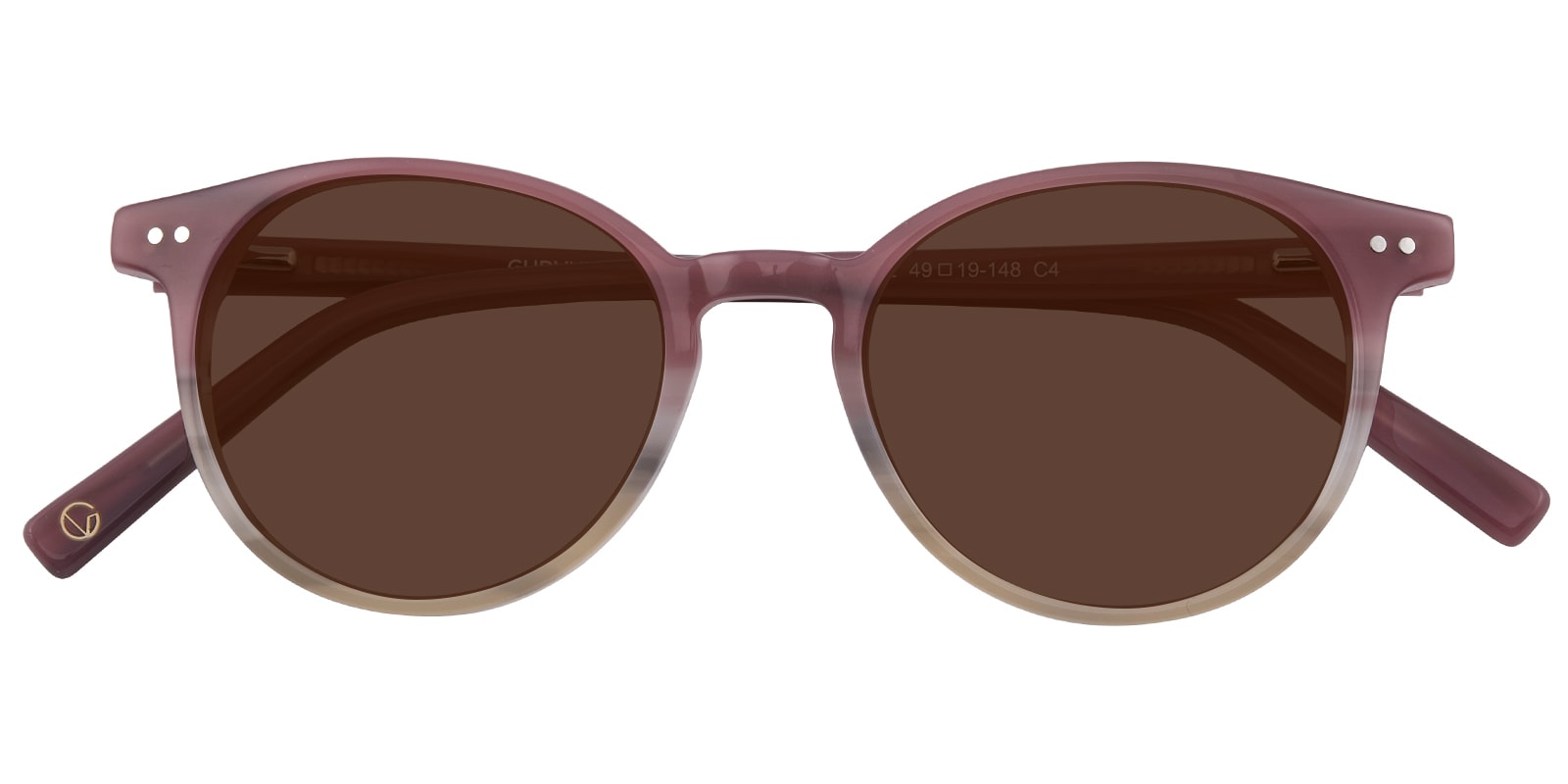 Round Sunglasses, Full Frame Pink Plastic - SUP1258