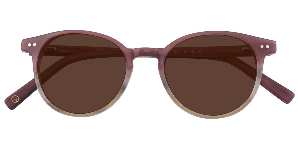 Hazel Pink Round Acetate Sunglasses