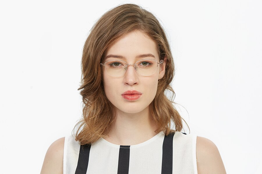 Kitchener Oval Rose Gold SemiRimless Metal Eyeglasses