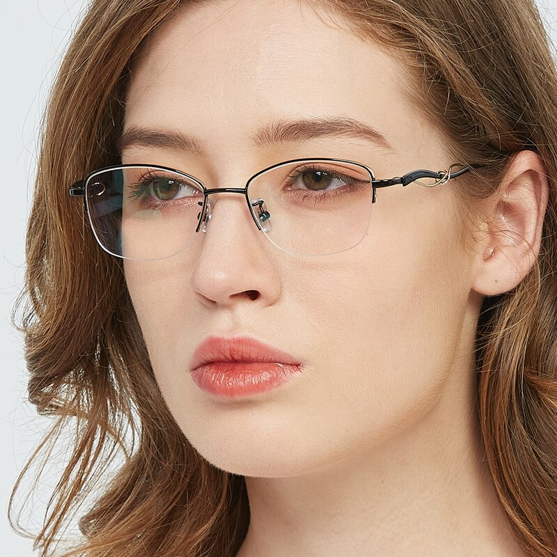 Kitchener Black Oval Metal Eyeglasses