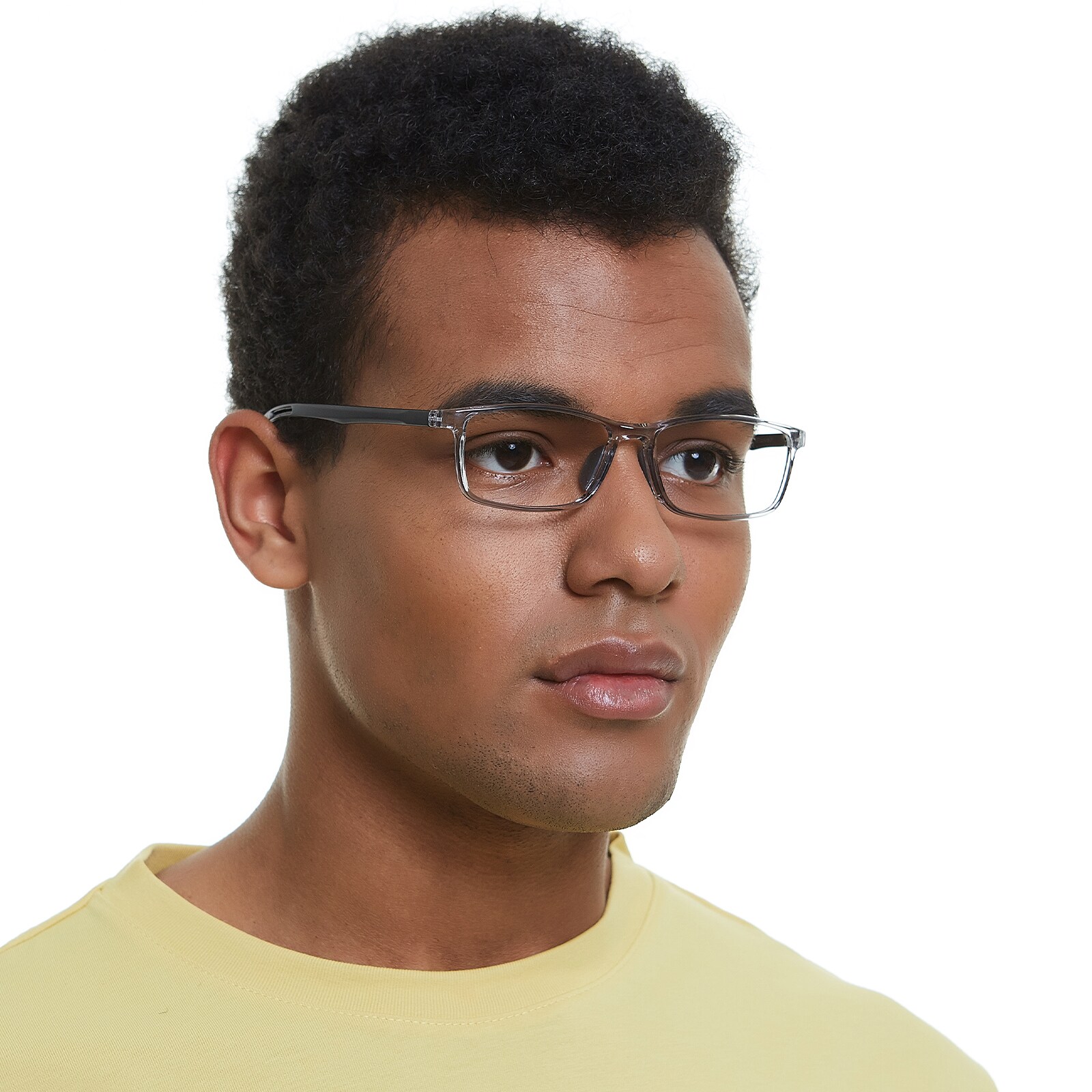 Rectangle Eyeglasses, Full Frame Gray TR90 - FP2284