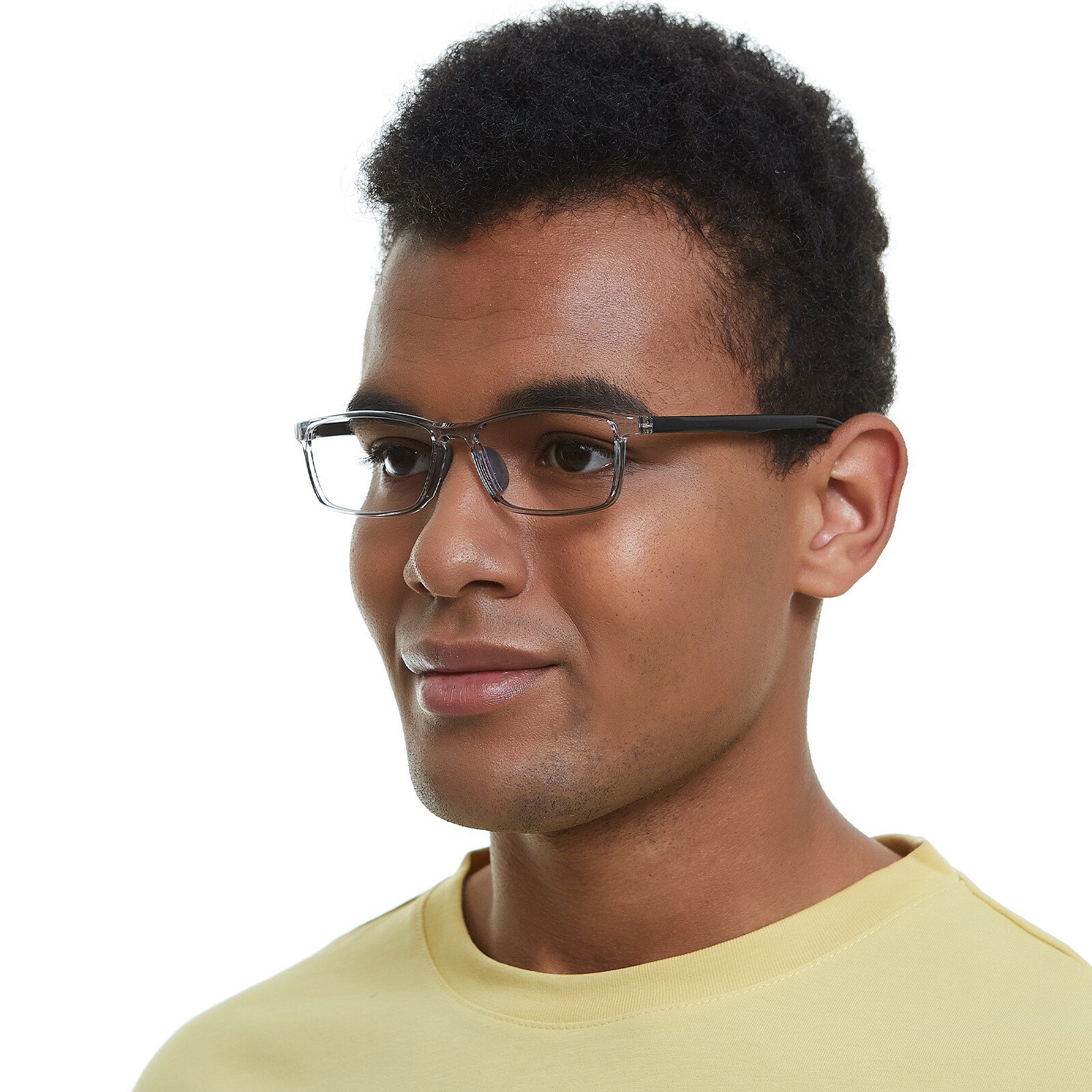 Rectangle Eyeglasses, Full Frame Gray TR90 - FP2284