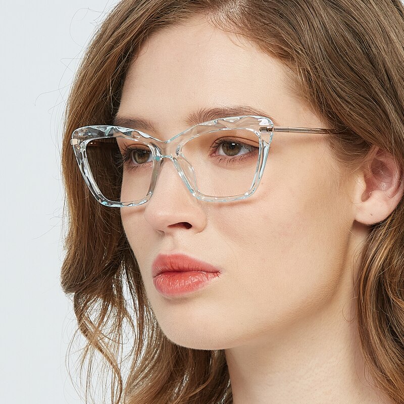 Eileen Crystal|Green Cat Eye TR90 Eyeglasses