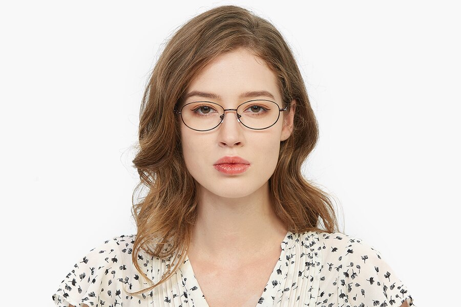 Gemma Oval Burgundy Eyeglasses