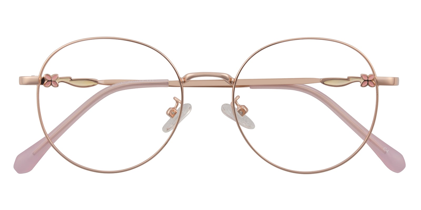 Round Eyeglasses, Full Frame Rose Gold Metal - FM1627