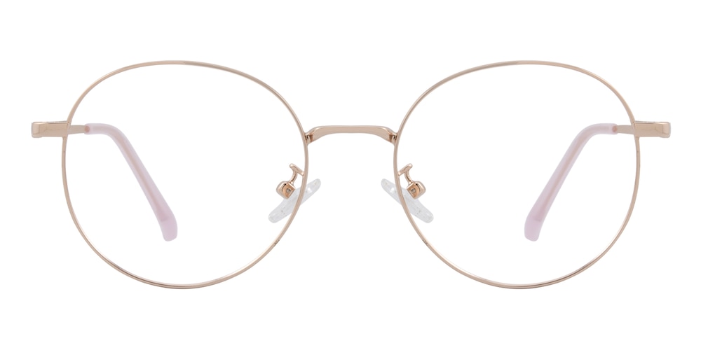 Cara Rose Gold Round Metal Eyeglasses