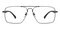 Algernon Black Aviator Metal Eyeglasses