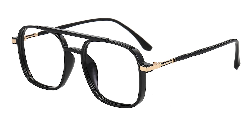 Beaumont Black/Golden Aviator TR90 Eyeglasses