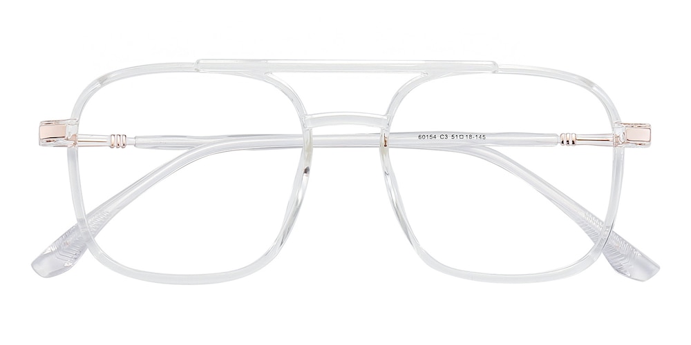 Beaumont Crystal/Rose Gold Aviator TR90 Eyeglasses