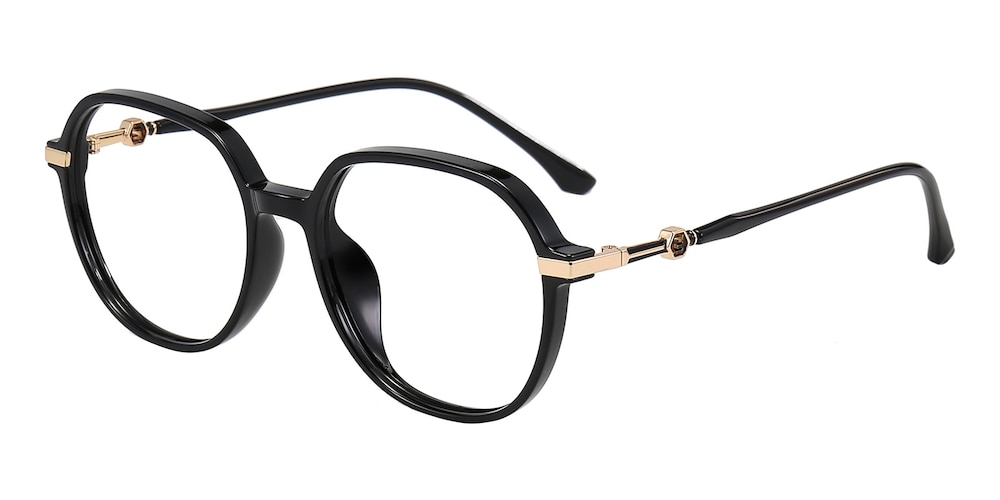 Rock Black/Golden Polygon TR90 Eyeglasses