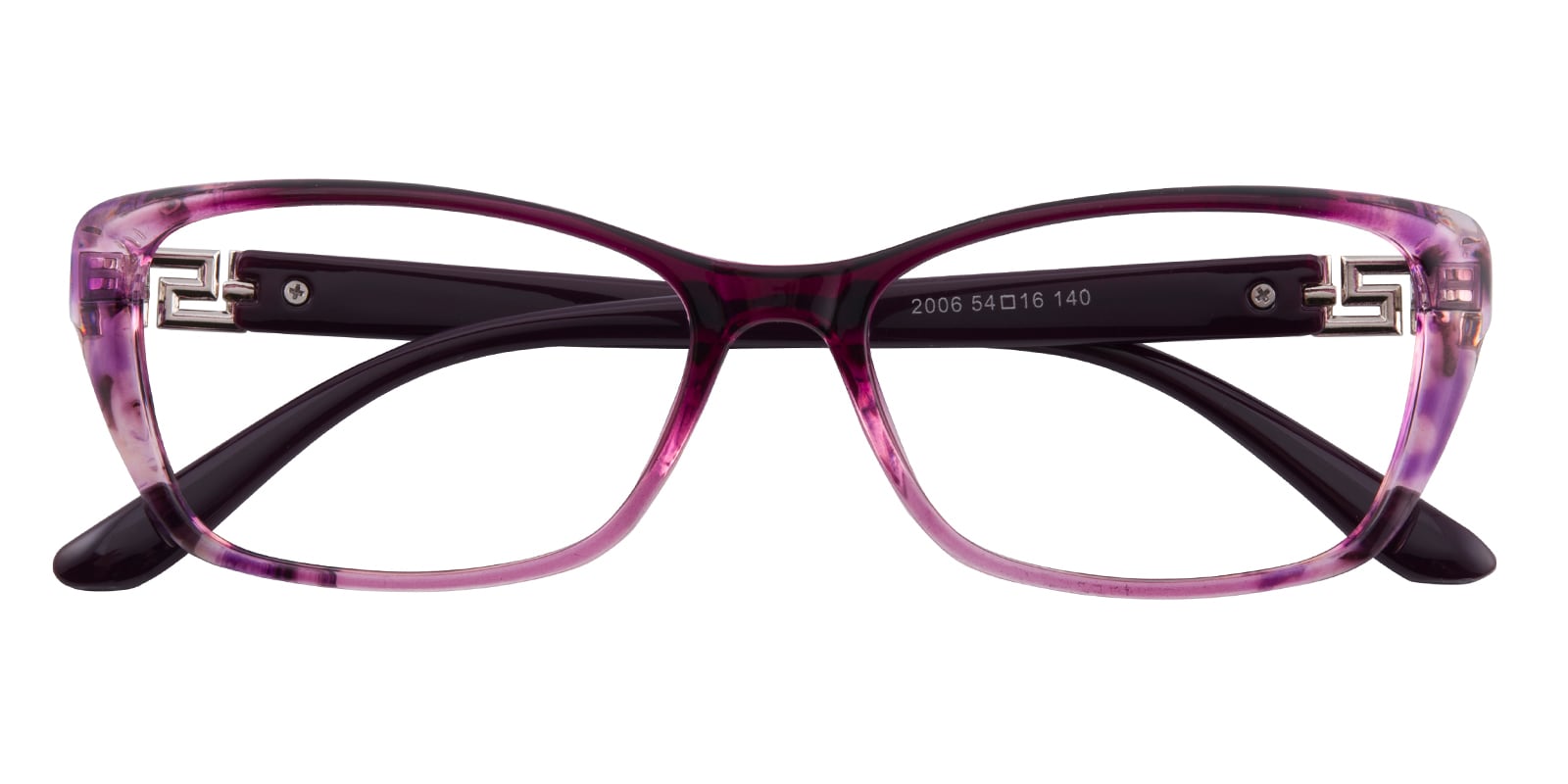 Cat Eye Eyeglasses, Full Frame Purple/Floral Plastic - FP2432