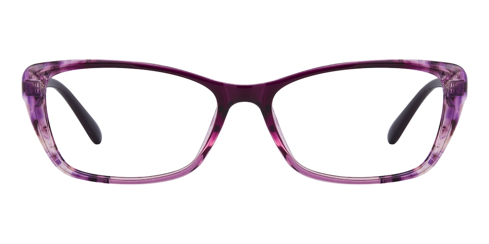 Lisa Purple/Floral Cat Eye Plastic Eyeglasses