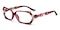 Mignon Burgundy/Floral Rectangle Plastic Eyeglasses