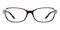 Freda Burgundy/Floral Oval Plastic Eyeglasses