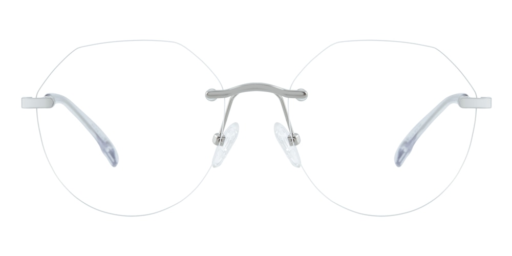 Gadsden Silver Polygon Metal Eyeglasses