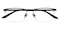 Abner Black Rectangle Metal Eyeglasses