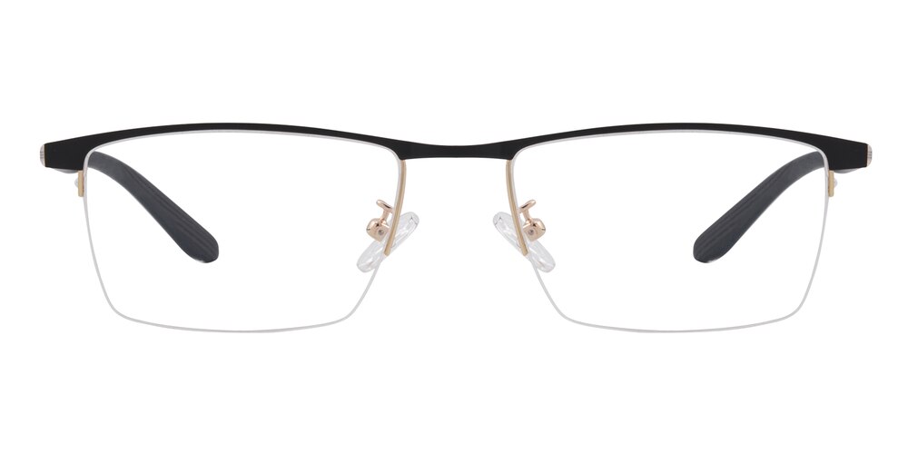 Abner Black/Golden Rectangle Metal Eyeglasses
