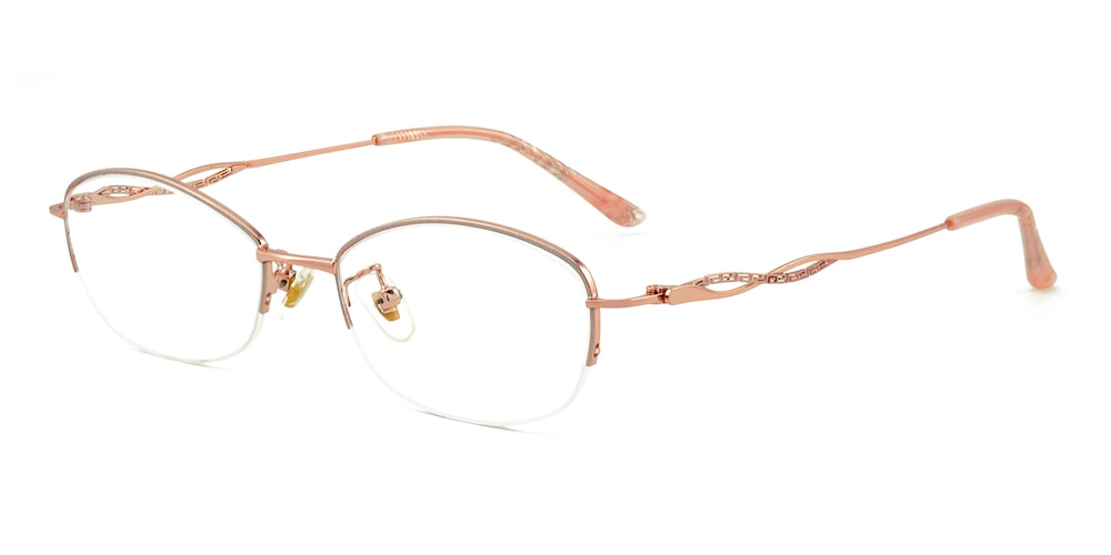 Betty Rose Gold Oval Metal Eyeglasses