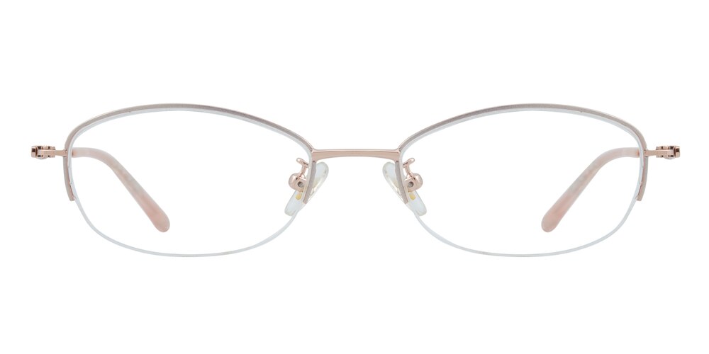 Betty Rose Gold Oval Metal Eyeglasses